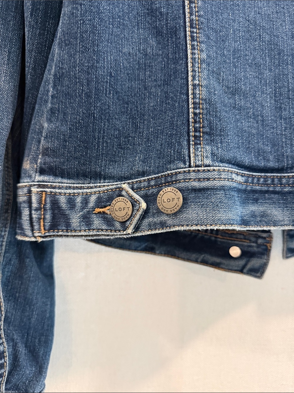LOFT Medium Blue Denim Jean Jacket - Picture 7 of 7
